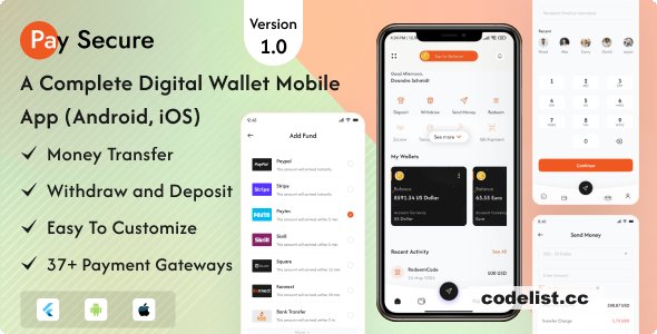 Pay Secure v1.0 - Digital Wallet Application For User (Android, iOS) &raquo; Premium Scripts, Plugins &amp; Mobile