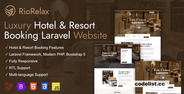 RioRelax v1.8.4 - Laravel Luxury Hotel & Resort Booking Website - nulled
